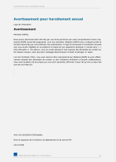 Avertissement pour harcèlement sexuel