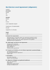 Muster Service Level Agreement (SLA)