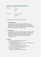 Muster Lizenzvertrag (Standard-Software)