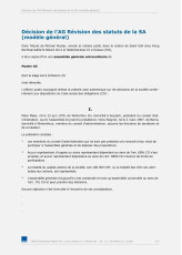 Décision de l’AG – Révision des statuts de la SA (modèle général)