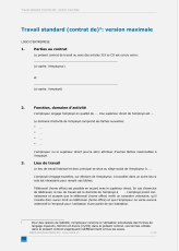 Contrat de travail Standard