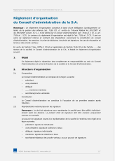 Règlement d'organisation d'une SA