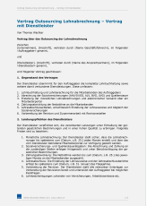 Mustervertrag - Outsourcing Lohnabrechnung