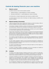 Modèle type de contrat de leasing (machine)