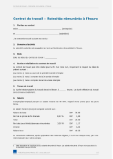 Contrat de travail Retraités rémunérés à l’heure