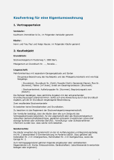 Kaufvertrag für eine Eigentumswohnung