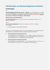 Pfandfreigabe auf Stockwerkeigentums-Einheiten