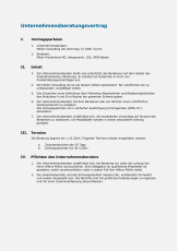Mustervertrag Unternehmensberatung