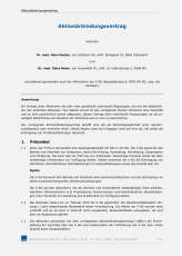 Muster Aktionärbindungsvertrag Arztpraxis - Variante 2