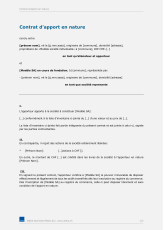 Contrat d’apport en nature SA