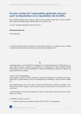 Assemblée générale (SARL) procès-verbal prononçant la dissolution et la liquidation