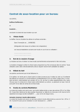 Modèle de contrat de sous-location de bureaux
