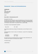 Musterbrief Bonus und Jahreseinkommen
