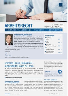 Newsletter Arbeitsrecht 