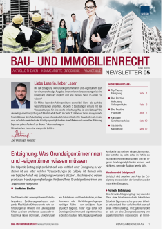 Newsletter Bau- und Immobilienrecht 