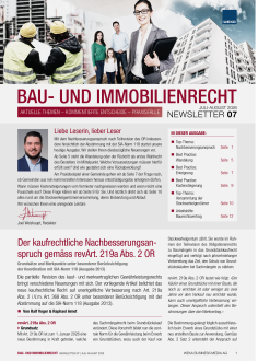 Newsletter Bau- und Immobilienrecht 