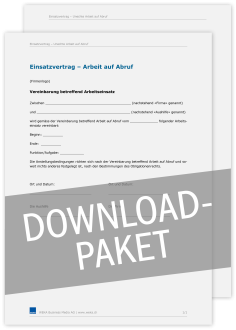 Download-Paket Arbeitsverträge Arbeit auf Abruf 