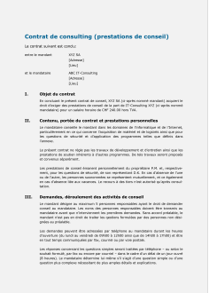 Contrat type de conseil informatique 