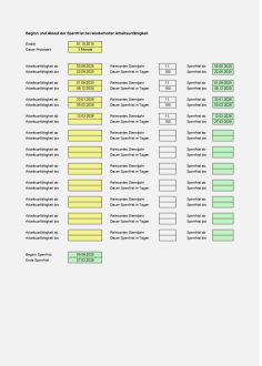 Berechnung der Fristen wie Lohnfortzahlung, Kündigung oder Sperrfristen 