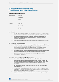 Muster IT-Dienstleistungsvertrag 