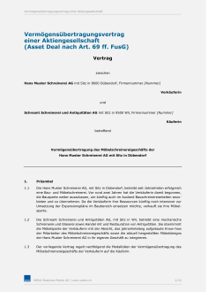Mustervertrag Vermögensübertragung (Asset Deal) 