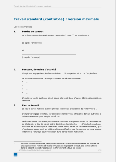 Contrat de travail Standard 