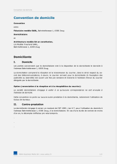 Convention de domicile 