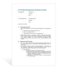 Mustervertrag IT Facility Management 