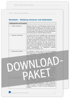 Download-Paket Mobbing und Persönlichkeitsschutz am Arbeitsplatz 