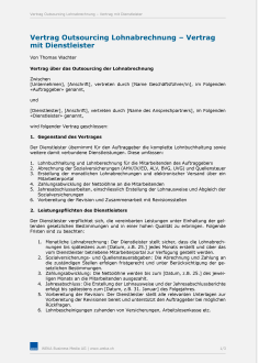 Mustervertrag - Outsourcing Lohnabrechnung 