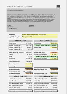 Aufträge mit Gewinn kalkulieren 