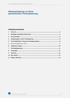Datenerhebung zur persönlichen Finanzplanung 