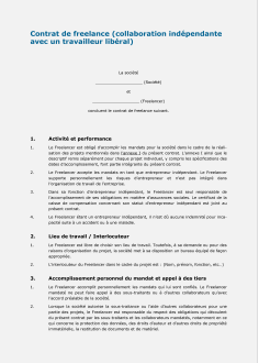 Contrat de freelance 