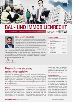 Newsletter Bau- und Immobilienrecht 