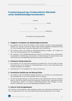 Muster Freelancingvertrag 