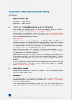 Muster Handelsreisendenvertrag 