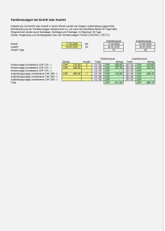 Rechner Familienzulagen bei Eintritt oder Austritt 