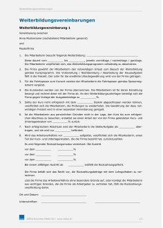 Muster Weiterbildungsvereinbarung 