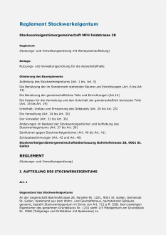 Reglement Stockwerkeigentum 
