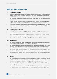 AGB für Bannerwerbung 