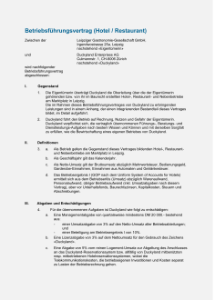 Muster Betriebsführungsvertrag 