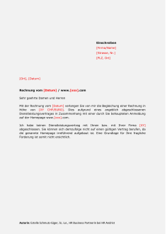 Musterbrief gegen betrügerische Dienstleistungsverträge im Internet 