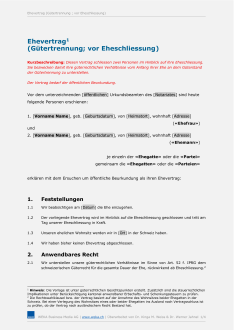 Muster Ehevertrag (Gütertrennung) 