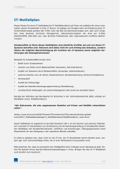 Mustervorlage IT-Notfallplan 