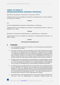 Muster Letter of Intent (Zusammenarbeit zwischen Vereinen) 