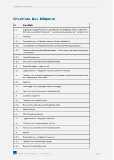 Checkliste Due Diligence für Nachfolgeplanung 