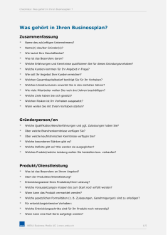 Checkliste Businessplan 