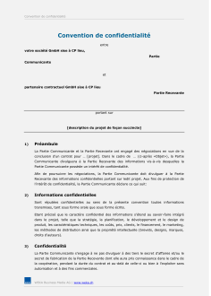 Convention de confidentialité 