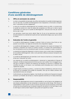 Modèle Conditions générales (société de déménagement) 