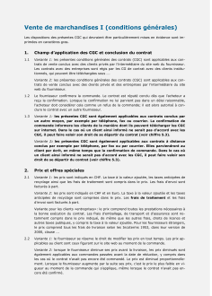 Modèle conditions générales de vente I 